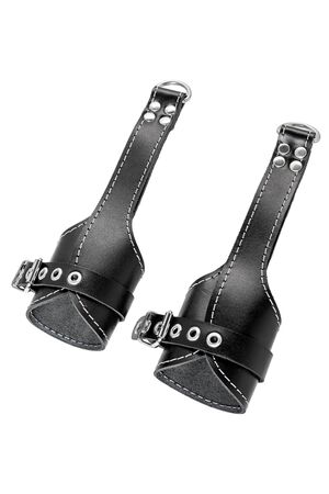 Черные подвесы с белой строчкой